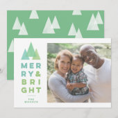 Geo Trees Modern Minimal Vakantie Kerstmis Feestdagenkaart (Voorkant / Achterkant)
