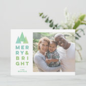 Geo Trees Modern Minimal Vakantie Kerstmis Feestdagenkaart (Staand voorkant)