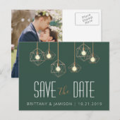 Geo verlicht de Groene Moderne Geometrische Opslag Aankondigingskaart (Voorkant / Achterkant)