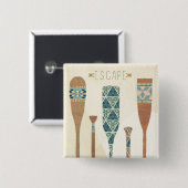 Geo VI buitenshuis | Escape Vierkante Button 5,1 Cm (Voorkant /achterkant)