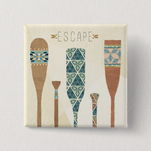 Geo VI buitenshuis | Escape Vierkante Button 5,1 Cm (Voorkant)