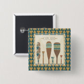 Geo VII buitenshuis | Onderzoek Vierkante Button 5,1 Cm (Voorkant /achterkant)