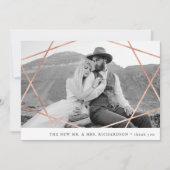 Geo Wedding | Faux Koper met Foto bedankt (Voorkant)