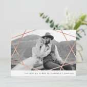 Geo Wedding | Faux Koper met Foto bedankt (Staand voorkant)
