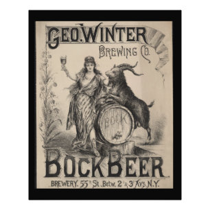 Geo. Winter Brewing Co. bock bier. Brouwerij 55th  Foto Afdruk