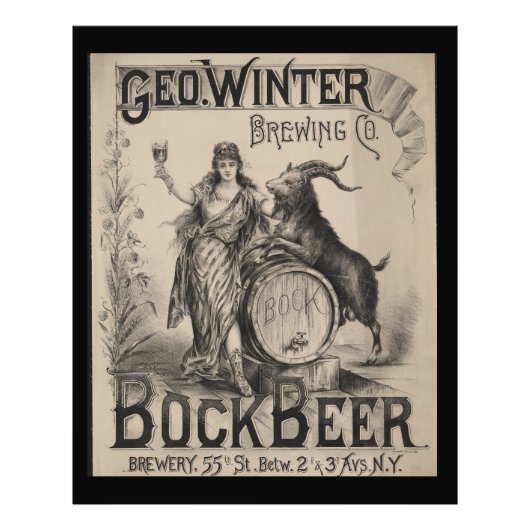 Geo. Winter Brewing Co. bock bier. Brouwerij 55th  Foto Afdruk (Voorkant)