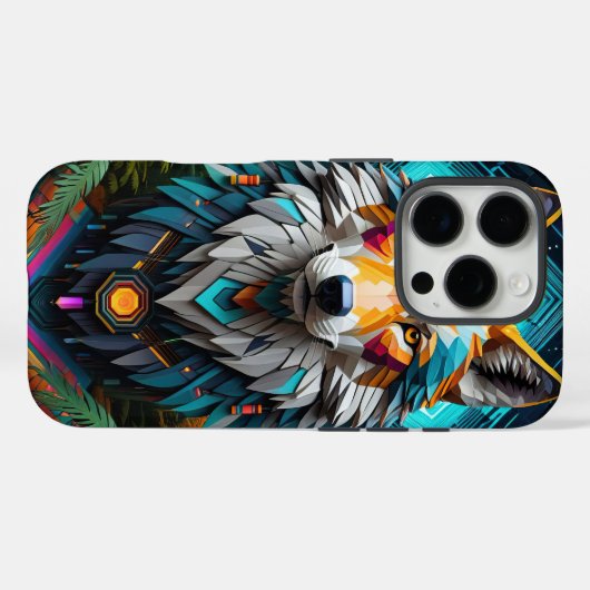 Geo Wolf Case-Mate iPhone Case (Achterkant (horizontaal))