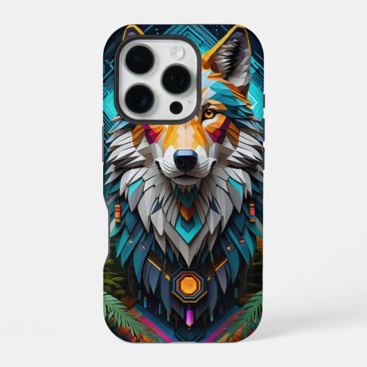 Geo Wolf iPhone Hoesje (Achterkant)