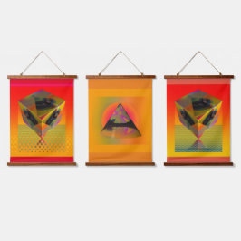 Geo Wood Topped wandtapijt Hangend Wandkleed