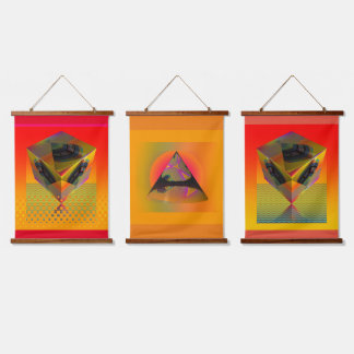 Geo Wood Topped wandtapijt Hangend Wandkleed