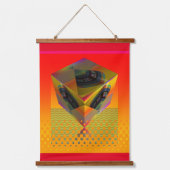 Geo Wood Topped wandtapijt Hangend Wandkleed (Voorkant)