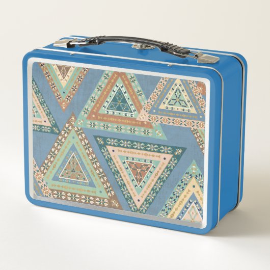 Geo X buiten | Blue Tribal Indian Pattern (Achterkant)