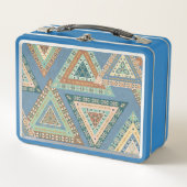 Geo X buiten | Blue Tribal Indian Pattern (Voorkant)
