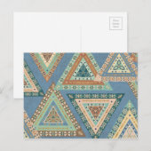Geo X buiten | Blue Tribal Indian Pattern Briefkaart (Voorkant / Achterkant)