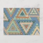 Geo X buiten | Blue Tribal Indian Pattern Briefkaart (Voorkant)