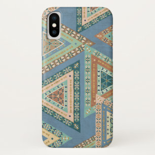 Geo X buiten   Blue Tribal Indian Pattern iPhone X Hoesje