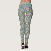 Geo X buiten | Blue Tribal Indian Pattern Leggings (Achterkant)