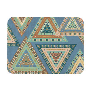 Geo X buiten   Blue Tribal Indian Pattern Magneet