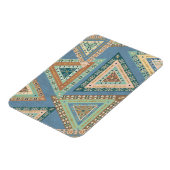 Geo X buiten | Blue Tribal Indian Pattern Magneet (Linkerzijde)