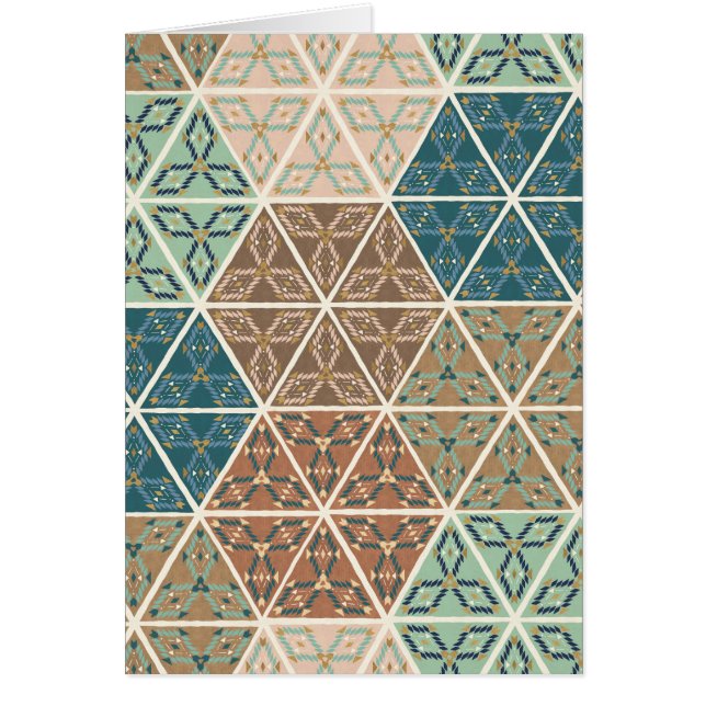 Geo XI | Blauw- en Groen tribaal patroon (Voorkant)