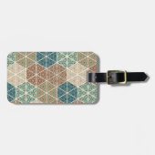 Geo XI | Blauw- en Groen tribaal patroon Bagagelabel (Voorkant horizontaal)