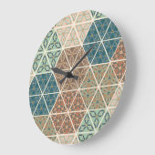 Geo XI | Blauw- en Groen tribaal patroon Grote Klok (Hoek)
