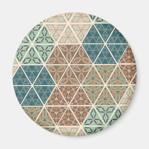 Geo XI   Blauw- en Groen tribaal patroon Magneet