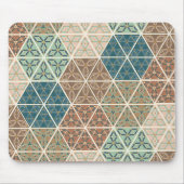 Geo XI | Blauw- en Groen tribaal patroon Muismat (Voorkant)