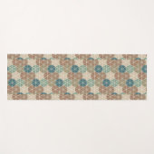 Geo XI | Blauw- en Groen tribaal patroon Yogamat (Voorkant (horizontaal))