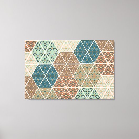 Geo XI voor buitengebruik | Blauw- en Groen tribaa Canvas Afdruk (Voorkant)