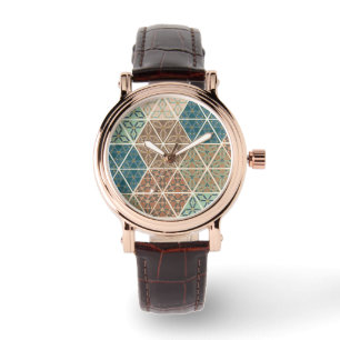 Geo XI voor buitengebruik   Blauw- en Groen tribaa Horloge