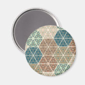 Geo XI voor buitengebruik | Blauw- en Groen tribaa Magneet (Voorkant / Achterkant)