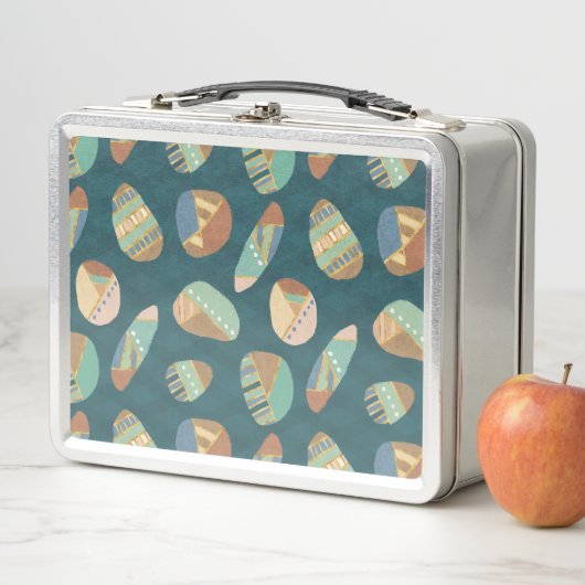 Geo XII buiten | Blauw en groen geometrisch patroo (In situ)