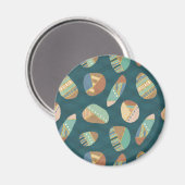 Geo XII buiten | Blauw en groen geometrisch patroo Magneet (Voorkant / Achterkant)