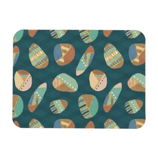 Geo XII buiten | Blauw en groen geometrisch patroo Magneet (Horizontaal)