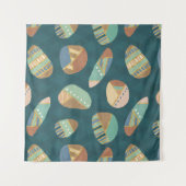 Geo XII buiten | Blauw en groen geometrisch patroo Wandkleed (Voorkant (horizontaal))