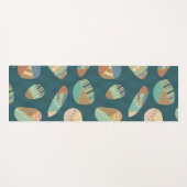 Geo XII buiten | Blauw en groen geometrisch patroo Yogamat (Voorkant (horizontaal))