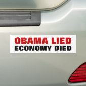 GEOBAMA LIED, ECONOMIE DIEP BUMPERSTICKER (Op auto)