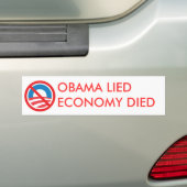GEOBAMA LIED, ECONOMIE DIEP BUMPERSTICKER (Op auto)