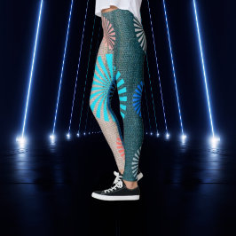 GeoBlend gestreepte leggings, aardse en luchtige t Leggings