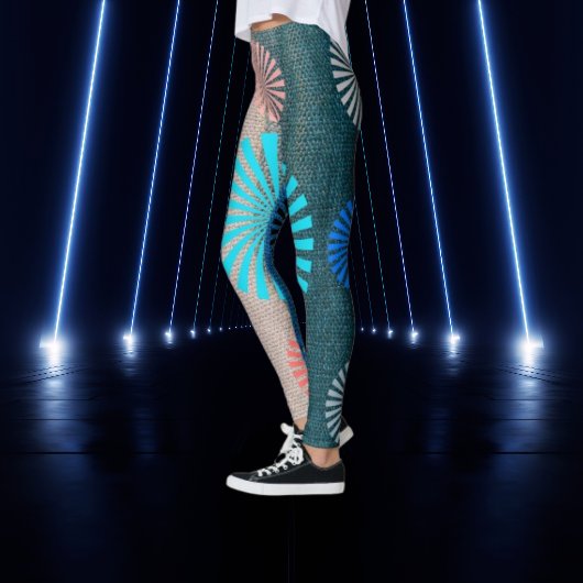 GeoBlend gestreepte leggings, aardse en luchtige t Leggings