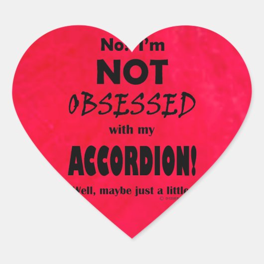 Geobsedeerd Accordion Heart Sticker (Voorkant)