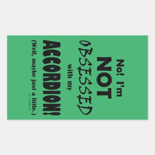 Geobsedeerd Accordion Rechthoekige Sticker (Voorkant)
