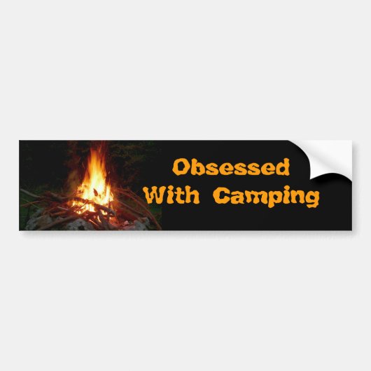 Geobsedeerd door Camping Bumpersticker (Voorkant)