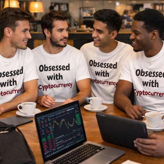 Geobsedeerd door cryptocurrency t-shirt