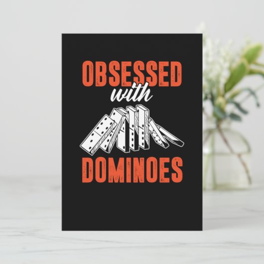 Geobsedeerd door Dominoes Tiles Puzzler Game Gift Kaart (Staand voorkant)