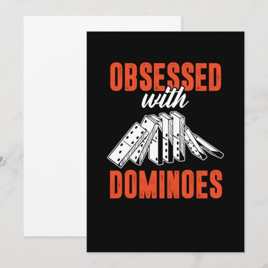 Geobsedeerd door Dominoes Tiles Puzzler Game Gift Kaart (Voorkant / Achterkant)