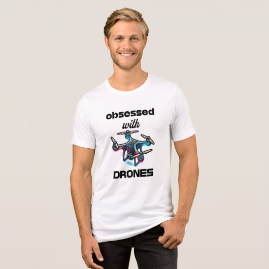Geobsedeerd door drones Tri-Blend shirt (Voorkant volledig)