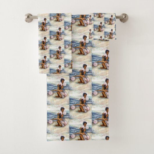 Geobsedeerd door het onmogelijke te overwinnen bad handdoek (Insitu)