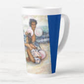 Geobsedeerd door het onmogelijke te overwinnen latte mok (Rechterhoek)